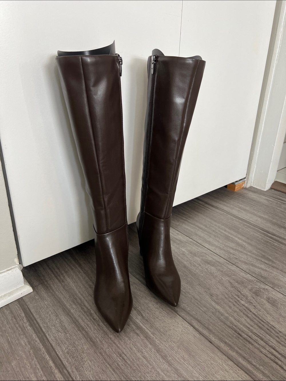 Marc Fisher knee high brown pointed boots